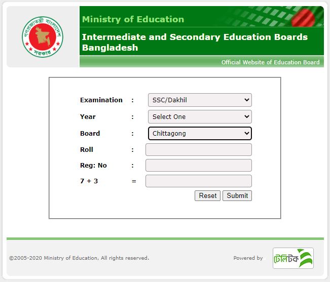 Chittagong Board SSC Result 2022