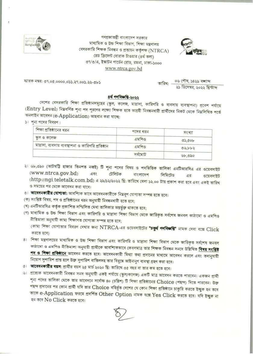 Ngi teletalk com bd 4th public circular 
