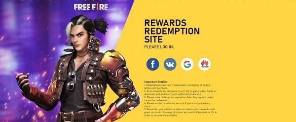 Garena Free Fire Redeem Codes For Today