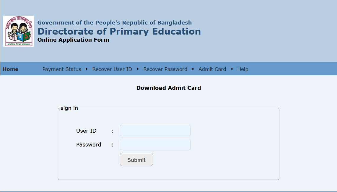 Admit DPE Gov BD Admit DPE Gov BD