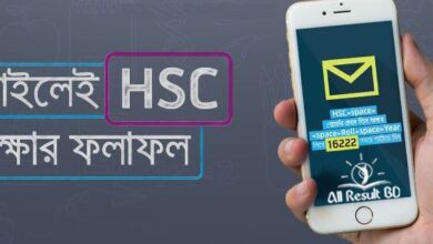 HSC Result 2022 using Mobile SMS
