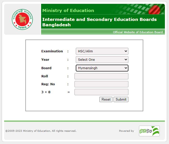 Mymensingh Education Board Result