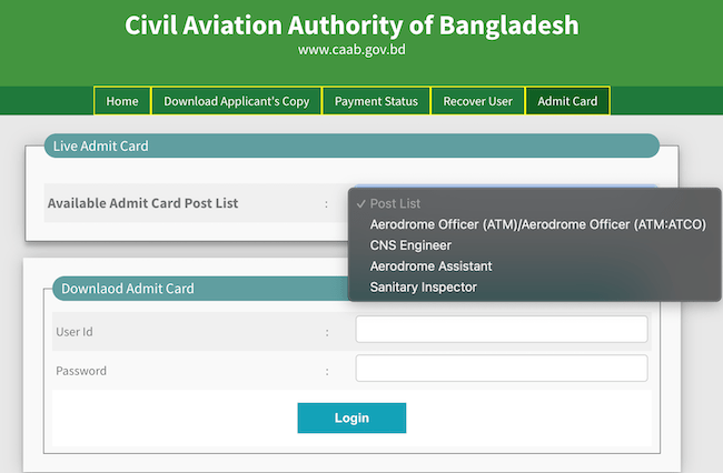 caab.teletalk.com.bd CAAB Admit Card Download | Civil Aviation Authority of Bangladesh Exam Date & Seat Plan