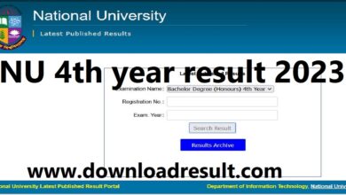 NU 4th year result 2023