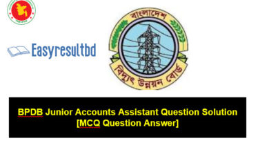 BPDB Junior Accounts Assistant Question Solution