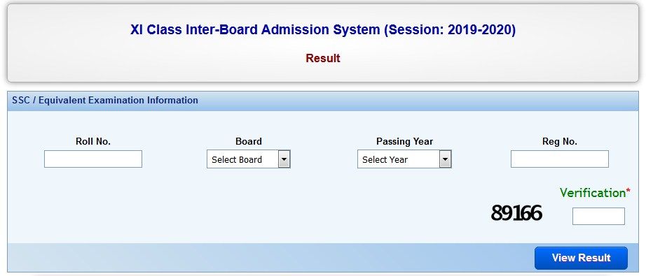 HSC Admission result
