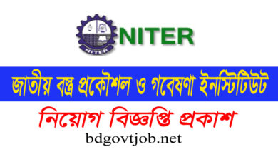 National Institute of Textile Engineering and Research NITER Job Circular 2024