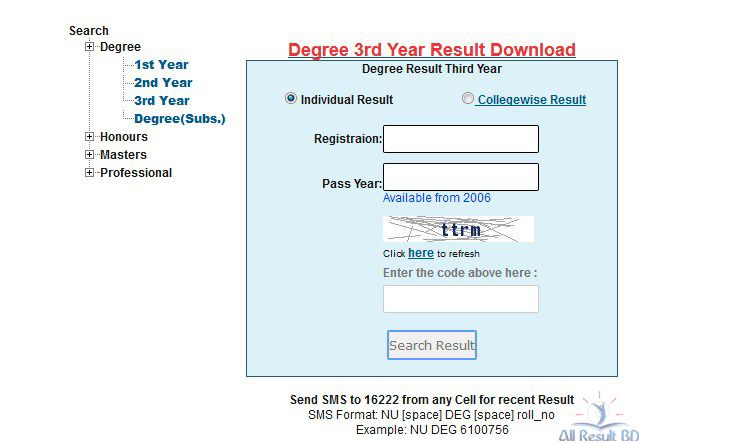Degree 3rd year Result 2024