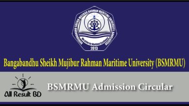 BSMRMU Admission Circular