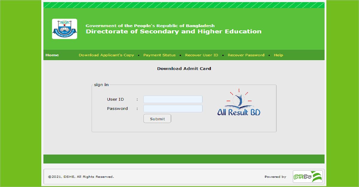 dshe admit card dshe exam date