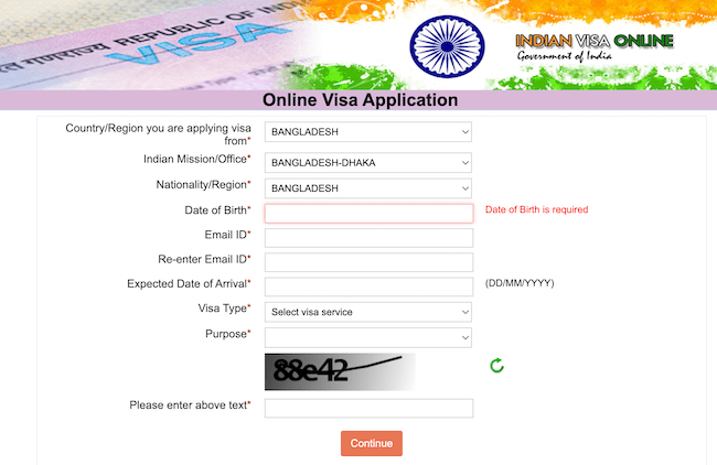 Indian Visa Online Application Form 2022