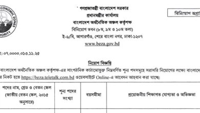 Bangladesh Economic Zones Authority BEZA Job Circular