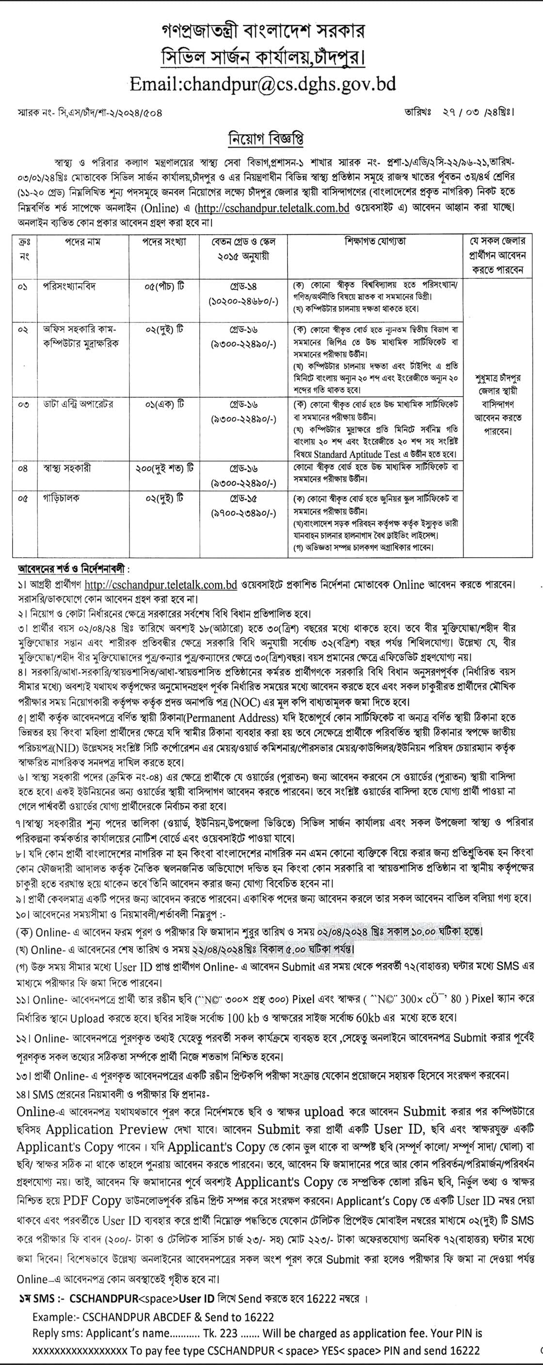 CS Chandpur Job Circular 2024