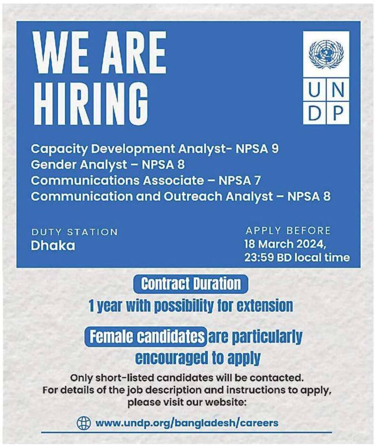 UNDP Job Circular 2024